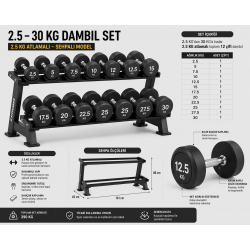 2.5-30 kg Dambıl Seti Sehpa Dahil