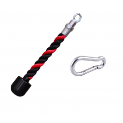 JIMX Profesyonel Tekli Triceps Halat Kırmızı Siyah Kanca Hediyeli